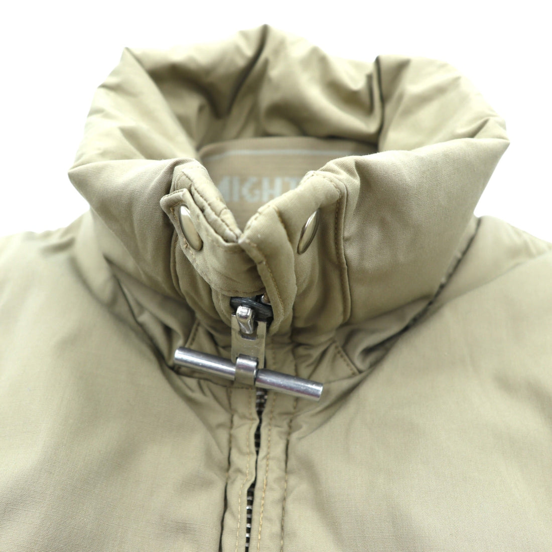MIGHTY MAC 70s Made in USA Vintage T-Zip Goose Down Jacket, XL, Beige, Waist Drawcord