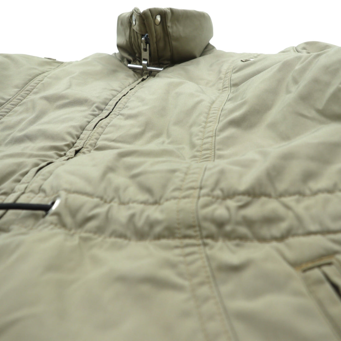 MIGHTY MAC 70s Made in USA Vintage T-Zip Goose Down Jacket, XL, Beige, Waist Drawcord