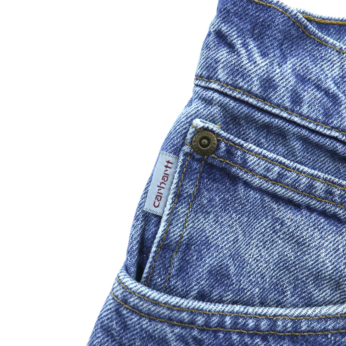 Carhartt 90s Relaxed Fit Flannel Lined Denim Pants, Jeans, XL, Indigo, Check Lining, Light Wash