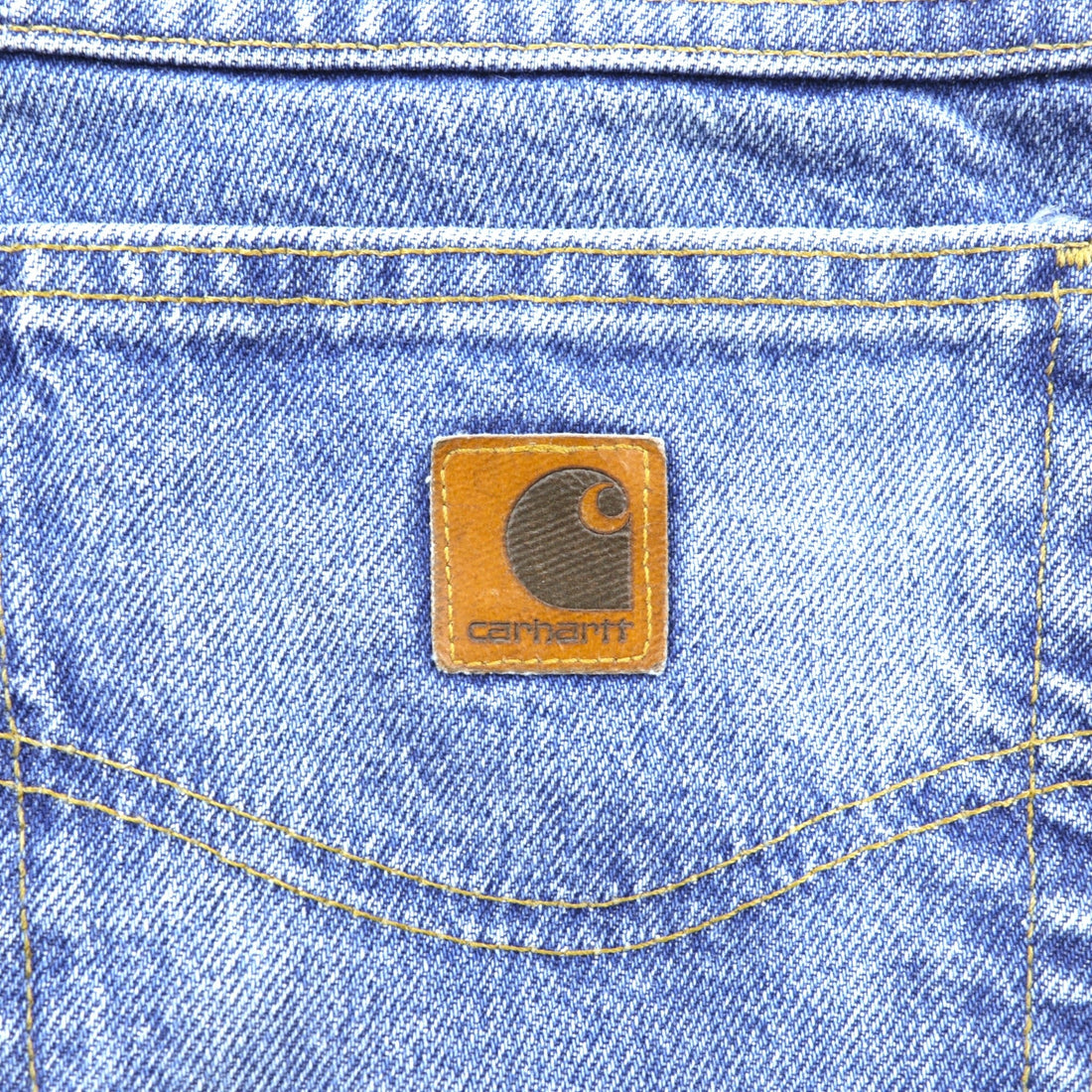 Carhartt 90s Relaxed Fit Flannel Lined Denim Pants, Jeans, XL, Indigo, Check Lining, Light Wash