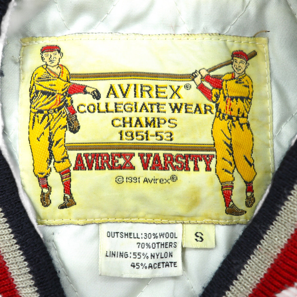 AVIREX 90年代 ヴィンテージ COLLEGIATE WEAR CHAMPS 1951-53 スタジャン L ウール レタード ワッペン