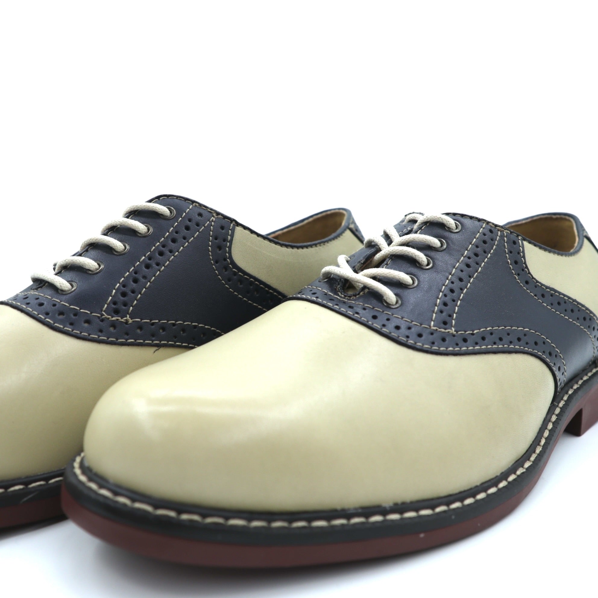 G.H.BASS サドルシューズ 2トーン コンビ ドレスシューズ 27cm ベージュ レザー 本革 BUCHANON