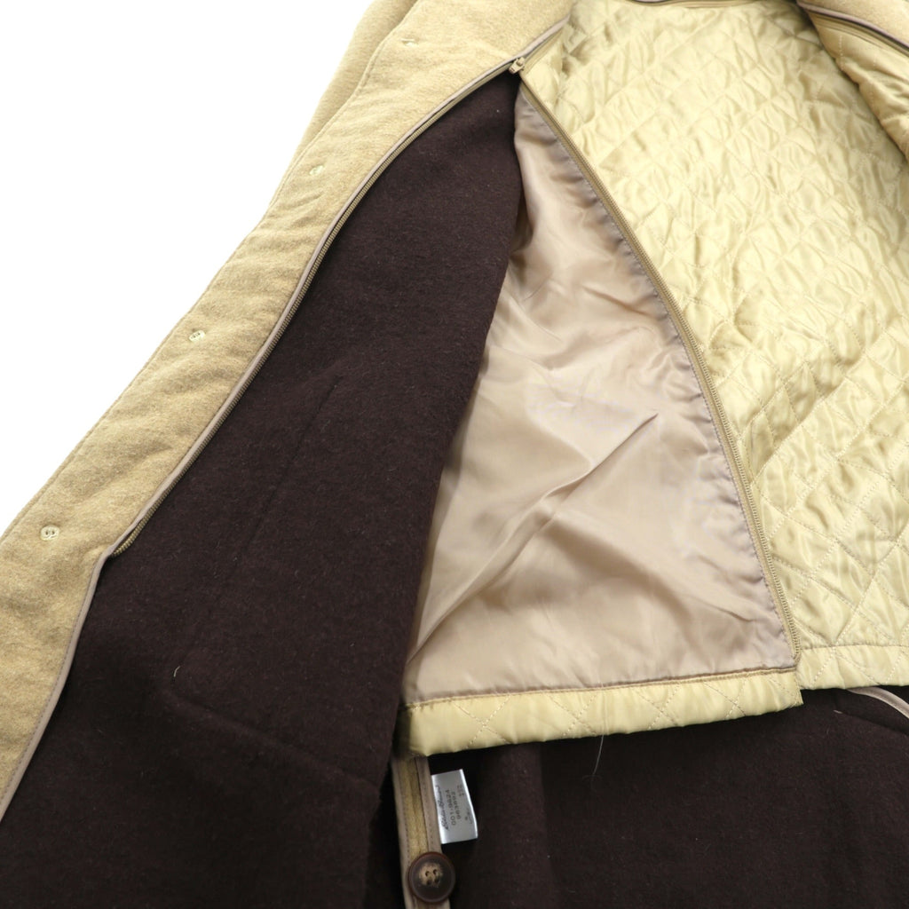 Eddie Bauer 90年代 ウール フーデッドコート  L ベージュ キルティングライナー 着脱式