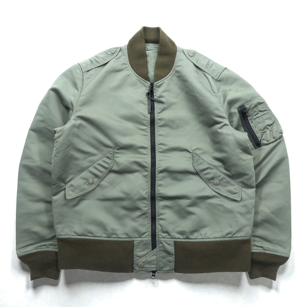 A BATHING APE L-2B フライトジャケット M カーキ ダブルジップ ナイロン エポレット ユーティリティポケット
