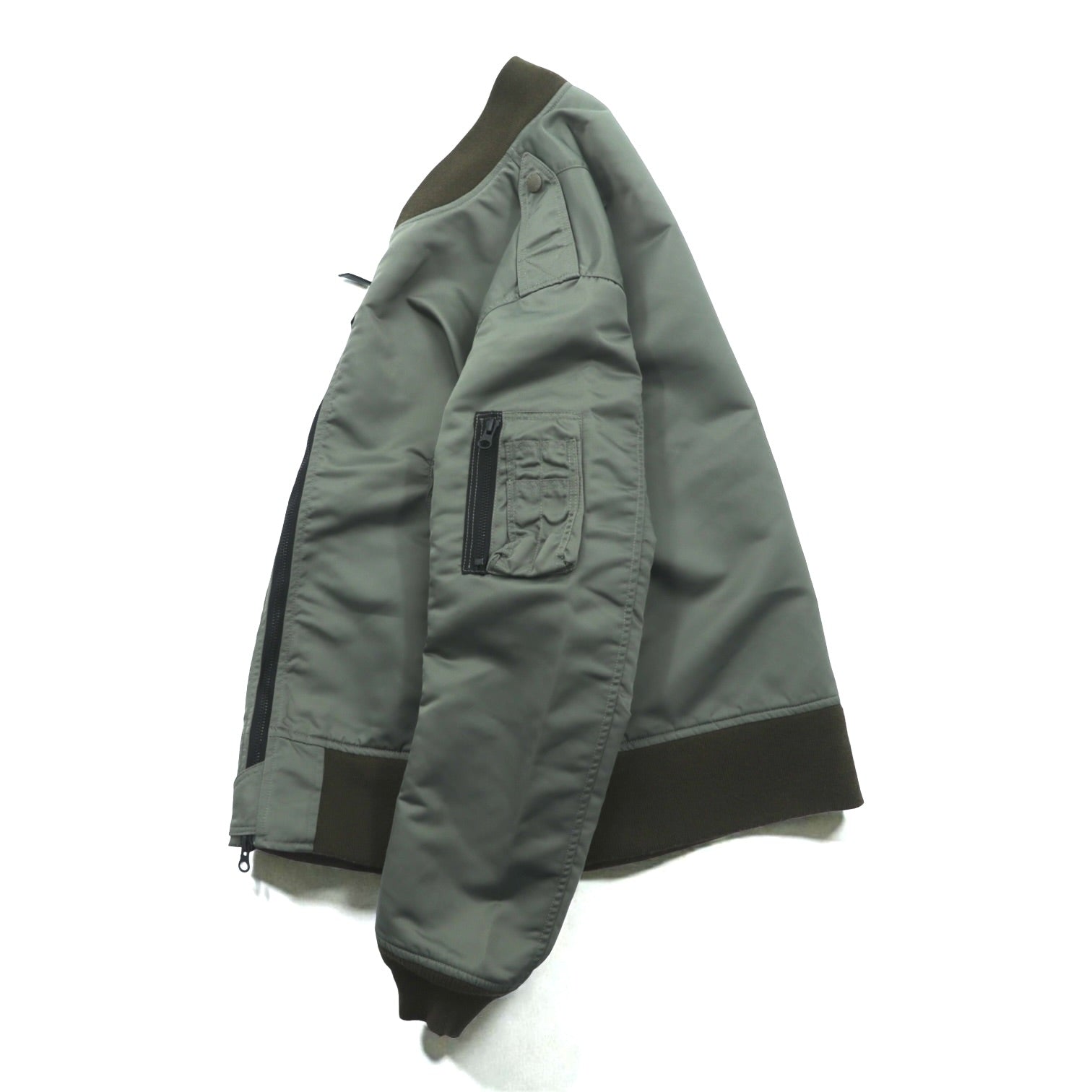 A BATHING APE L-2B フライトジャケット M カーキ ダブルジップ ナイロン エポレット ユーティリティポケット