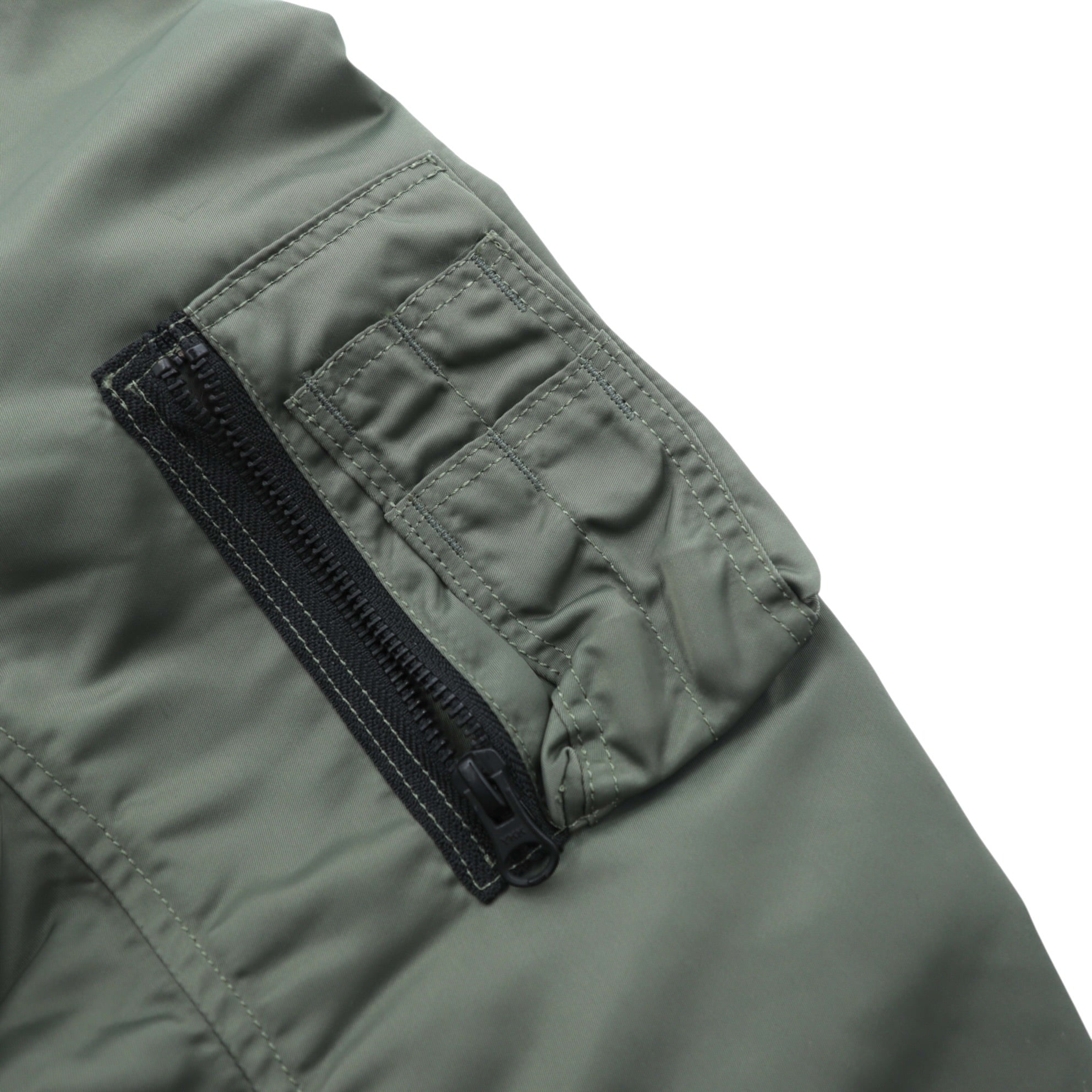 A BATHING APE L-2B フライトジャケット M カーキ ダブルジップ ナイロン エポレット ユーティリティポケット