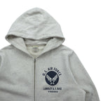 BUZZ RICKSON'S 染み込みプリント U.S AIR FORCE ジップパーカー M グレー LANGLEY A.F.BASE VIRGINIA