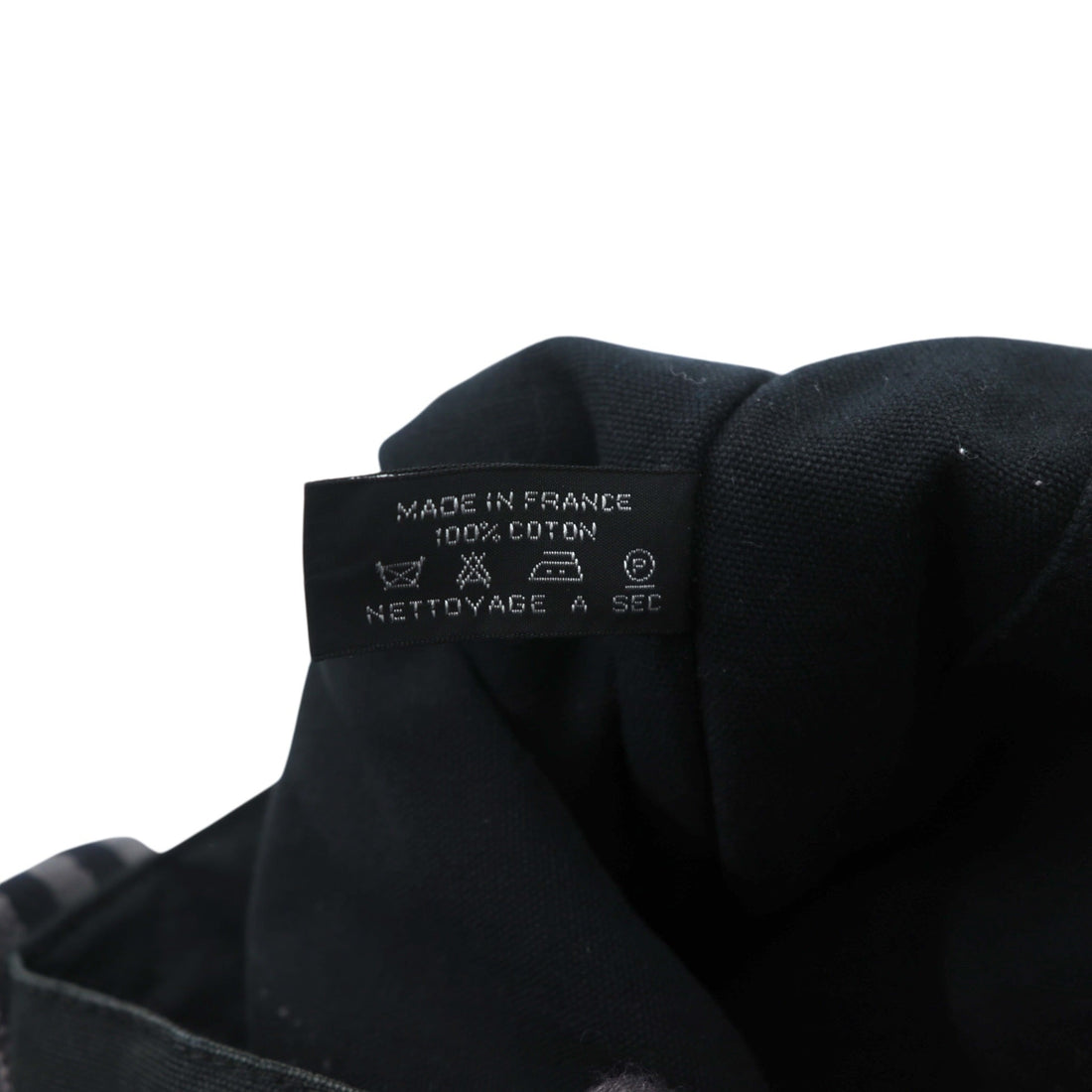 HERMES Made in France Fourre-Tout MM Tote Bag Black Cotton Canvas