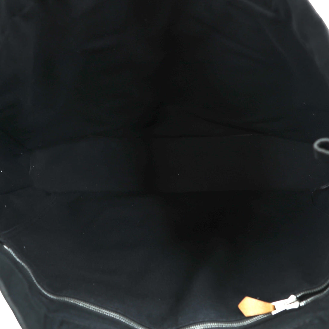 HERMES Made in France Fourre-Tout MM Tote Bag Black Cotton Canvas