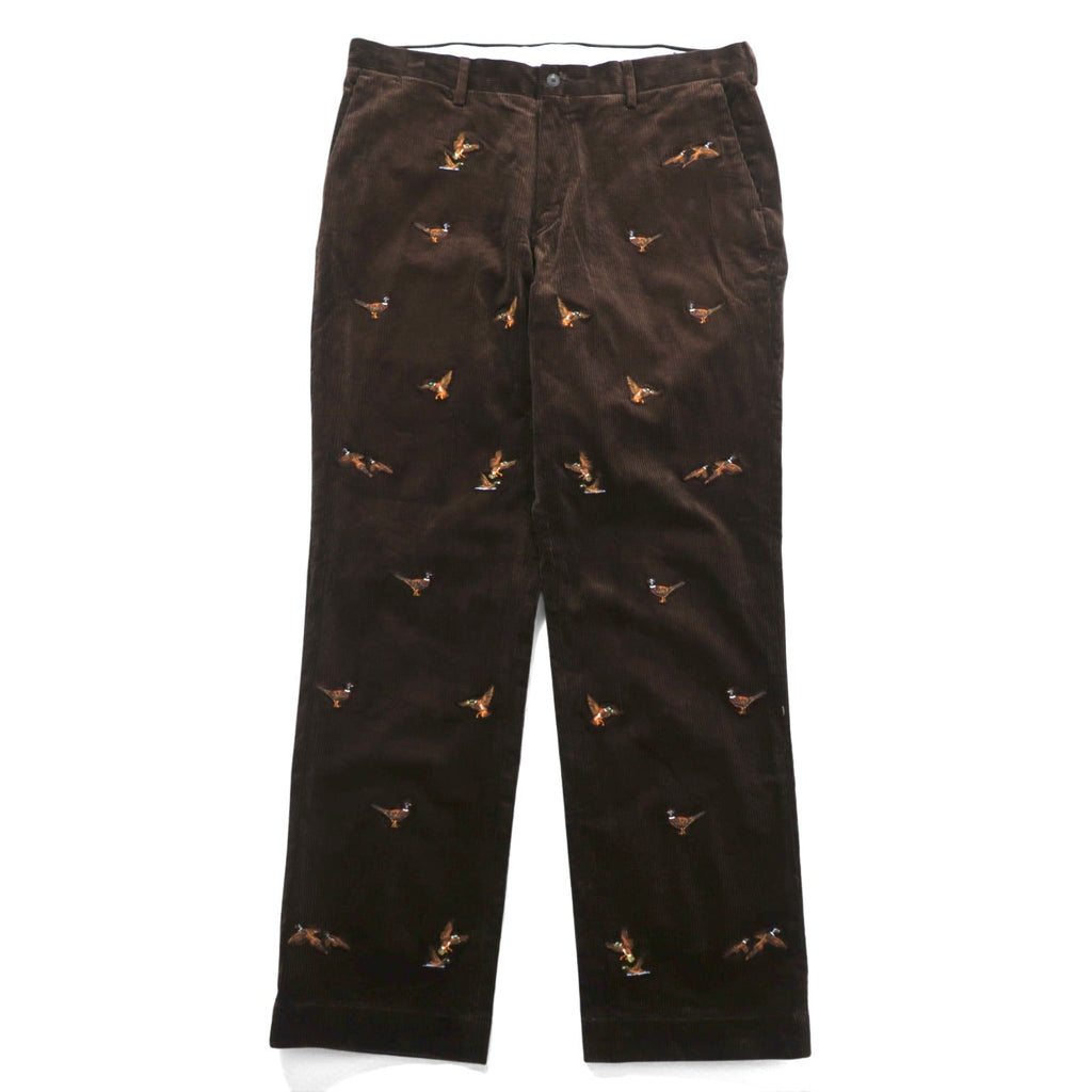 Polo Ralph Lauren コーデュロイ チノパンツ CLASSIC FIT スラックス L ブラウン 刺繍 アニマル 総柄 ハンティング