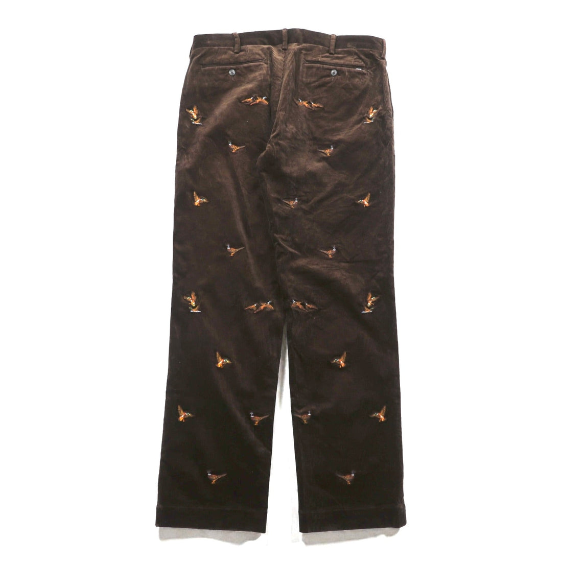 Polo Ralph Lauren コーデュロイ チノパンツ CLASSIC FIT スラックス L ブラウン 刺繍 アニマル 総柄 ハンティング