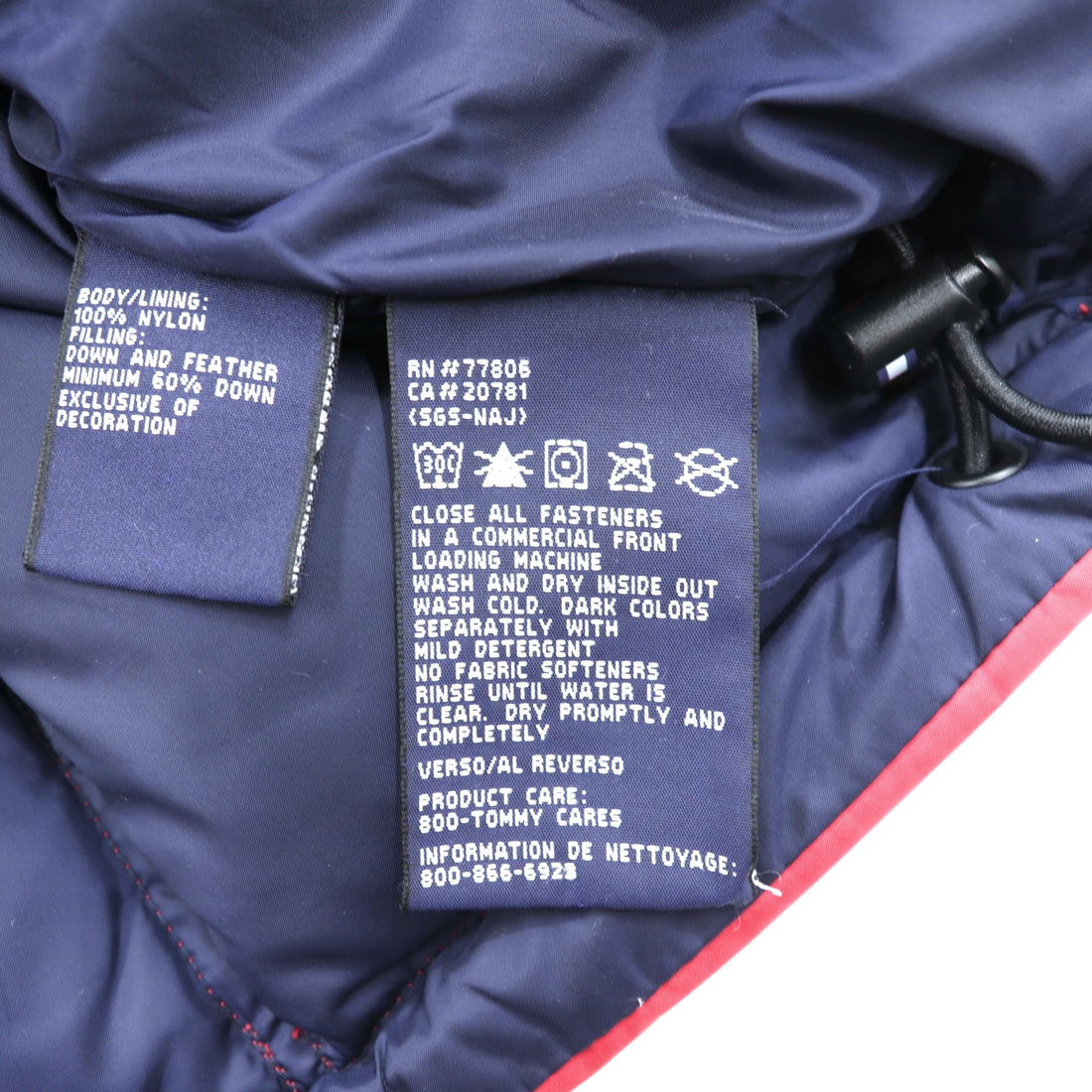 TOMMY HILFIGER 90s Volume Down Jacket XL Red Nylon