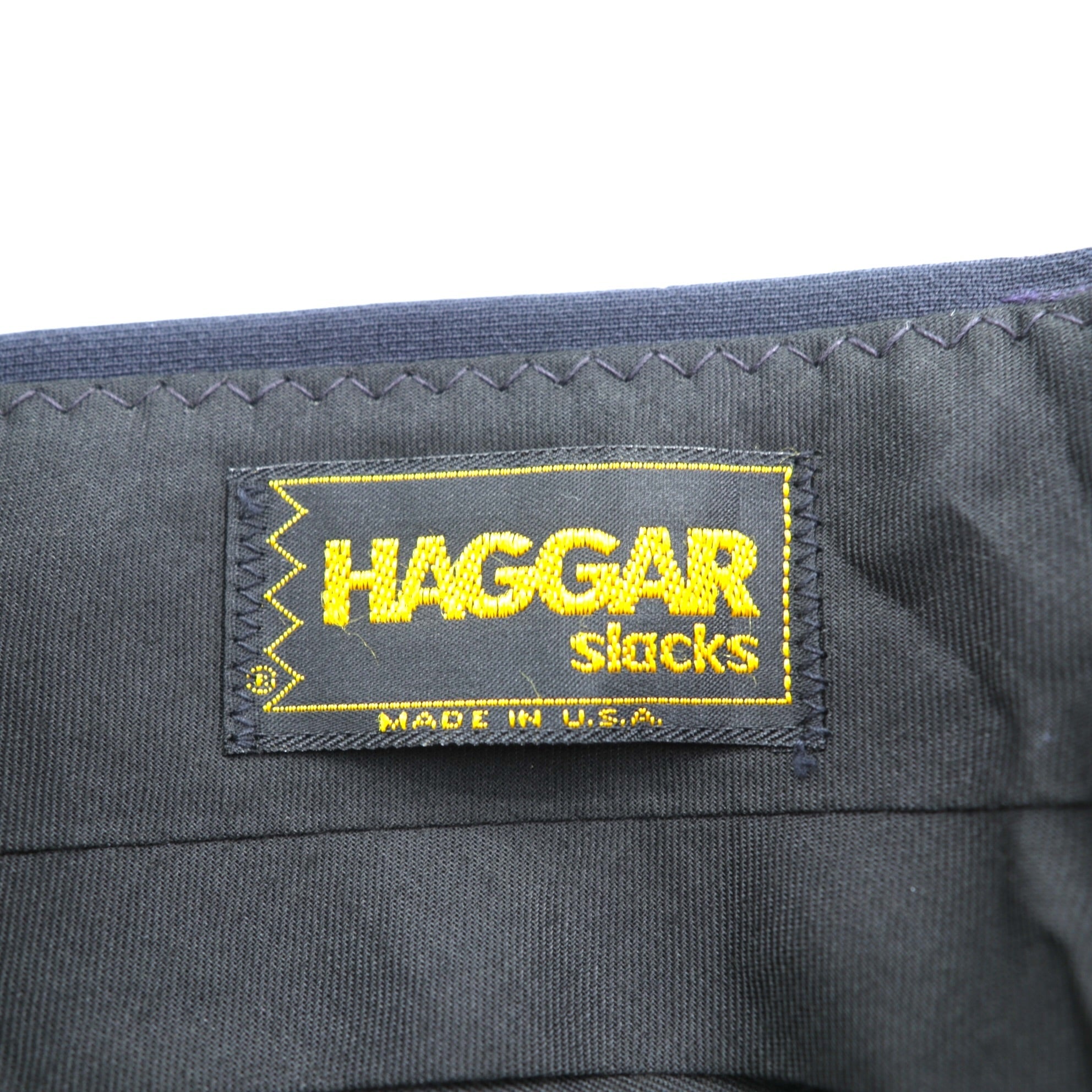 HAGGAR 70年代 USA製 ヴィンテージ フレア スラックス パンツ M ネイビー SCOVILLジップ デッドストック ブーツカット スタプレ 未使用品