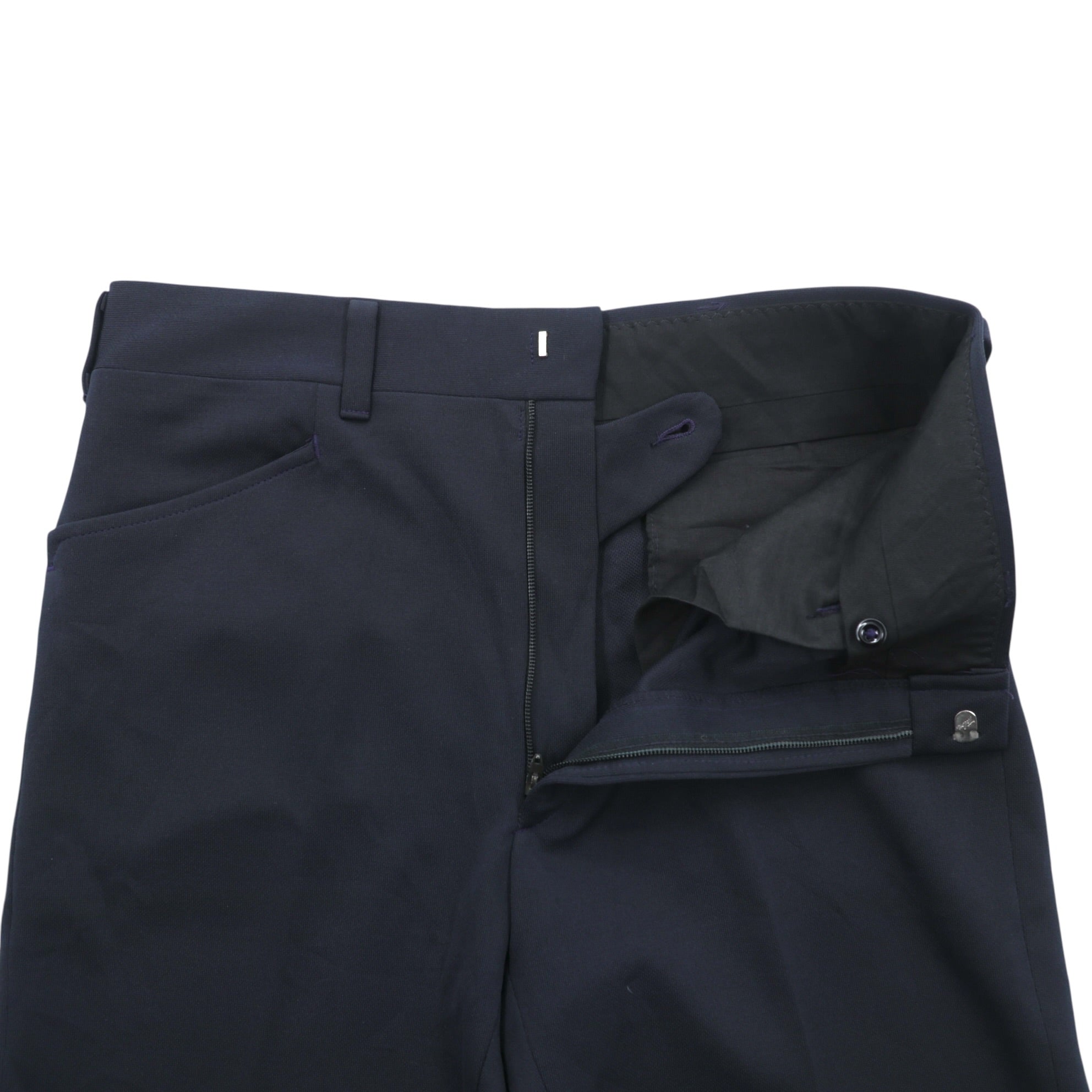 HAGGAR 70年代 USA製 ヴィンテージ フレア スラックス パンツ M ネイビー SCOVILLジップ デッドストック ブーツカット スタプレ 未使用品