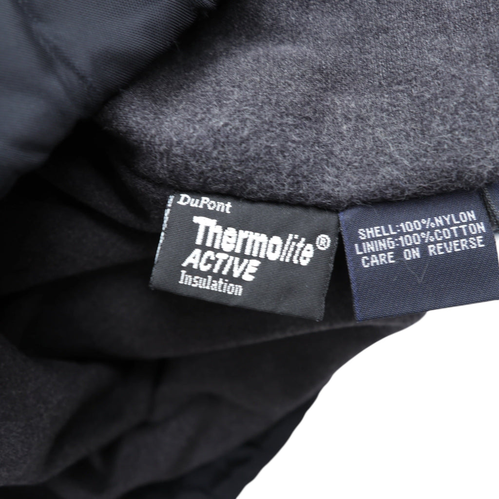 NAUTICA 90年代 N-3B Thermolite ACTIVE 中綿 フライトジャケット M ブラック ナイロン ドローコード ラビットパーカー