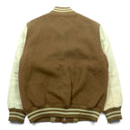 McGREGOR 90年代 袖レザー 切替 クラシック スタジャン M ブラウン ベージュ ウール 牛革 日本製