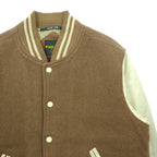 McGREGOR 90年代 袖レザー 切替 クラシック スタジャン M ブラウン ベージュ ウール 牛革 日本製