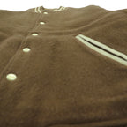 McGREGOR 90年代 袖レザー 切替 クラシック スタジャン M ブラウン ベージュ ウール 牛革 日本製