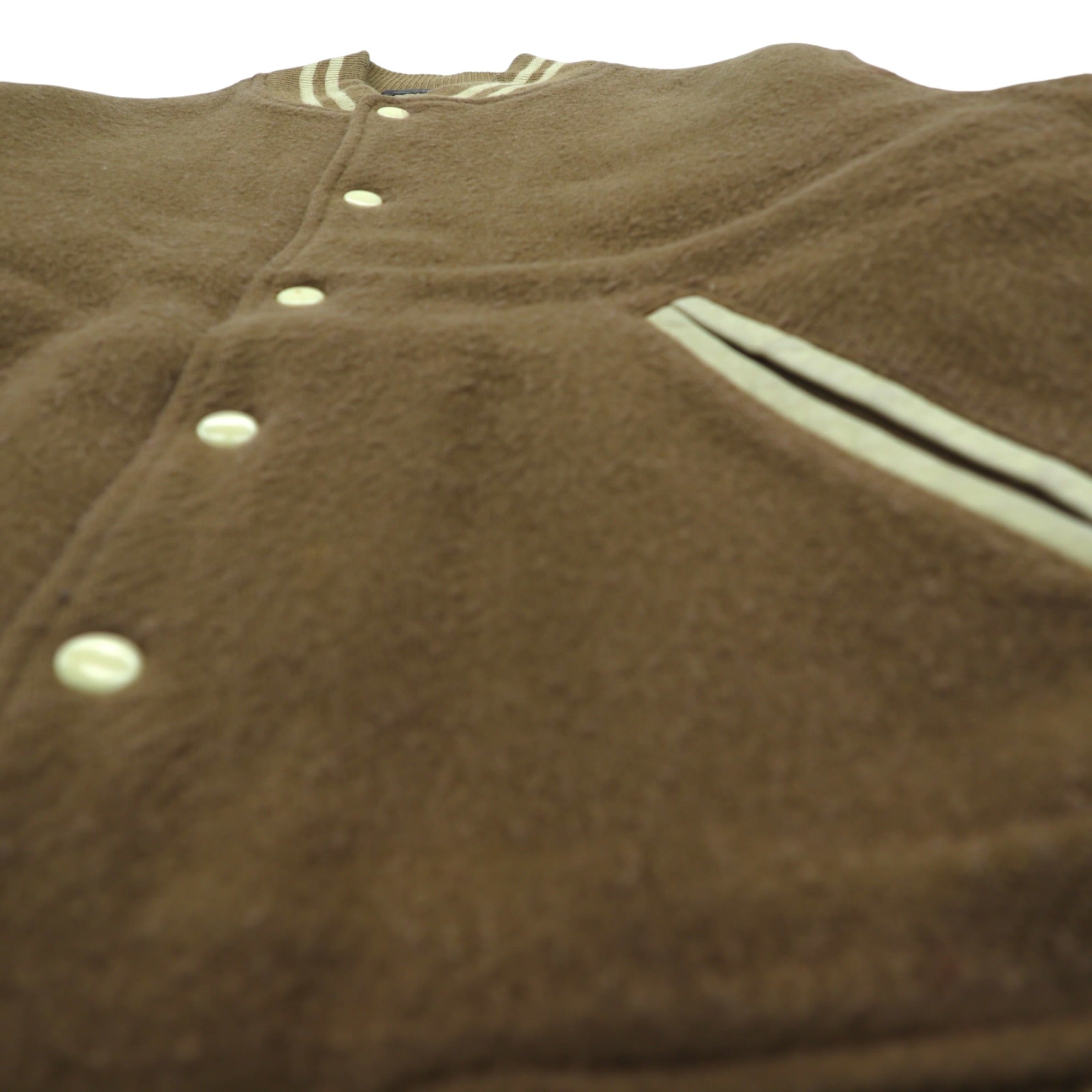 McGREGOR 90年代 袖レザー 切替 クラシック スタジャン M ブラウン ベージュ ウール 牛革 日本製