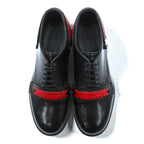 EMPORIO ARMANI コレクションライン 編み込み ドレスシューズ 26cm 厚底 ブラック レザー 本革 X4C503 XL404