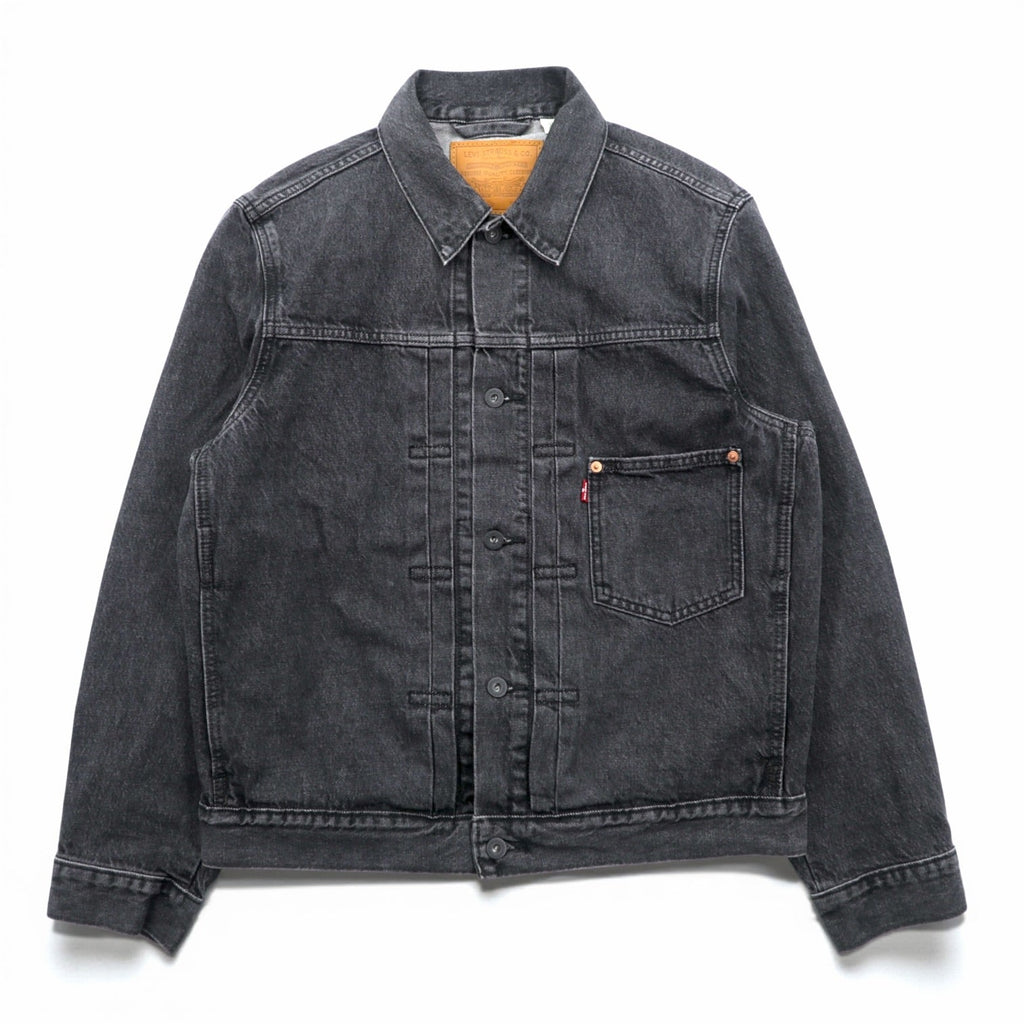 Levi's PREMIUM 1st タイプ 大戦モデル ビッグE デニム トラッカージャケット Gジャン S ブラック TYPE1 短丈 ビッグサイズ シンチバック ダブルプリーツ A3174-0000