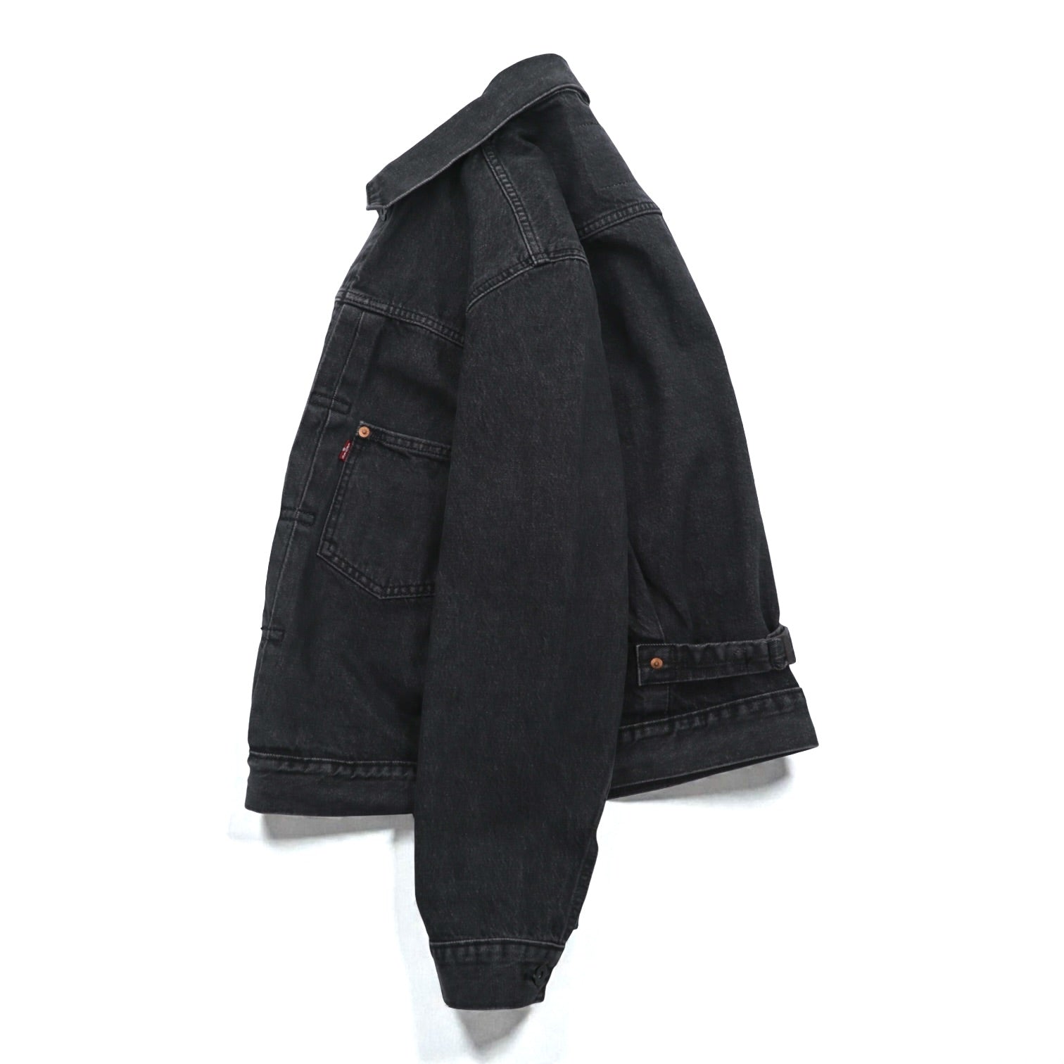 Levi's PREMIUM 1st タイプ 大戦モデル ビッグE デニム トラッカージャケット Gジャン S ブラック TYPE1 短丈 ビッグサイズ シンチバック ダブルプリーツ A3174-0000