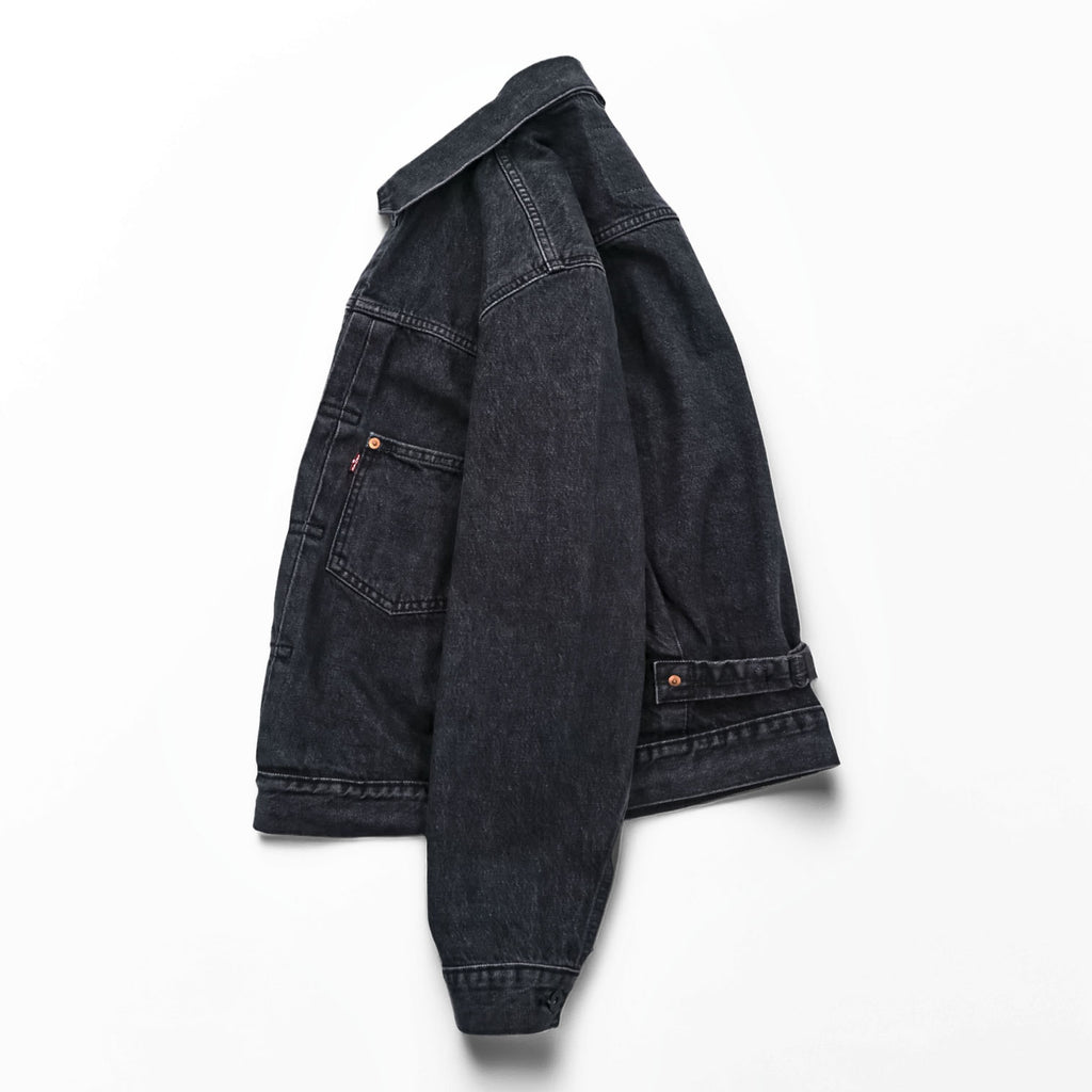 Levi's 大戦モデル 1st タイプ ビッグE デニム トラッカージャケット Gジャン S ブラック TYPE 1 短丈 ビッグサイズ シンチバック ダブルプリーツ PREMIUM A3174-0000