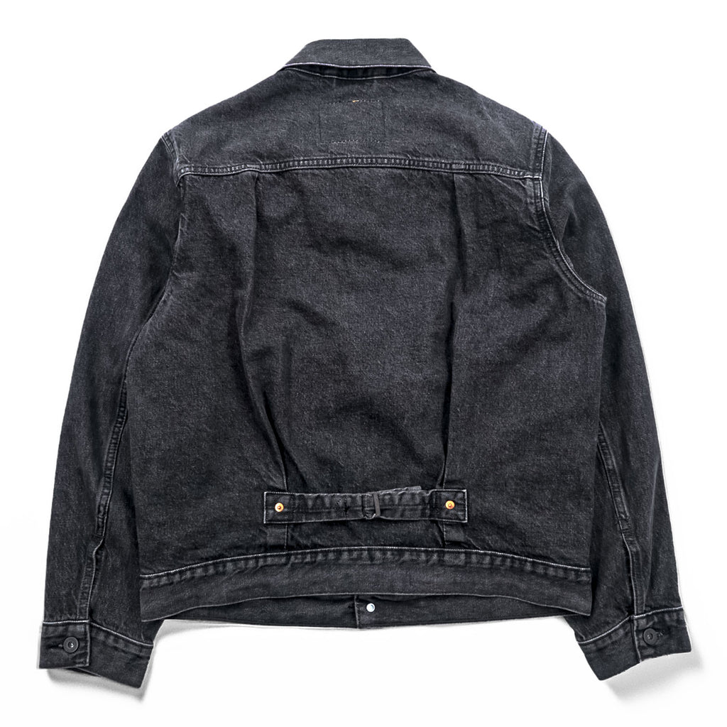 Levi's 大戦モデル 1st タイプ ビッグE デニム トラッカージャケット Gジャン S ブラック TYPE 1 短丈 ビッグサイズ シンチバック ダブルプリーツ PREMIUM A3174-0000