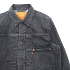 Levi's PREMIUM 1st タイプ 大戦モデル ビッグE デニム トラッカージャケット Gジャン S ブラック TYPE1 短丈 ビッグサイズ シンチバック ダブルプリーツ A3174-0000