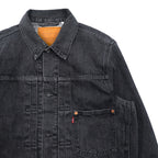 Levi's 大戦モデル 1st タイプ ビッグE デニム トラッカージャケット Gジャン S ブラック TYPE 1 短丈 ビッグサイズ シンチバック ダブルプリーツ PREMIUM A3174-0000