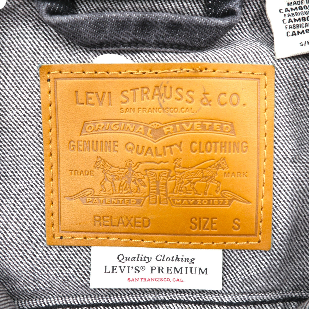 Levi's PREMIUM 1st タイプ 大戦モデル ビッグE デニム トラッカージャケット Gジャン S ブラック TYPE1 短丈 ビッグサイズ シンチバック ダブルプリーツ A3174-0000