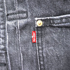 Levi's 大戦モデル 1st タイプ ビッグE デニム トラッカージャケット Gジャン S ブラック TYPE 1 短丈 ビッグサイズ シンチバック ダブルプリーツ PREMIUM A3174-0000