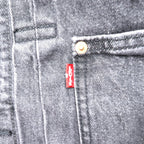 Levi's PREMIUM 1st タイプ 大戦モデル ビッグE デニム トラッカージャケット Gジャン S ブラック TYPE1 短丈 ビッグサイズ シンチバック ダブルプリーツ A3174-0000