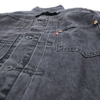 Levi's 大戦モデル 1st タイプ ビッグE デニム トラッカージャケット Gジャン S ブラック TYPE 1 短丈 ビッグサイズ シンチバック ダブルプリーツ PREMIUM A3174-0000