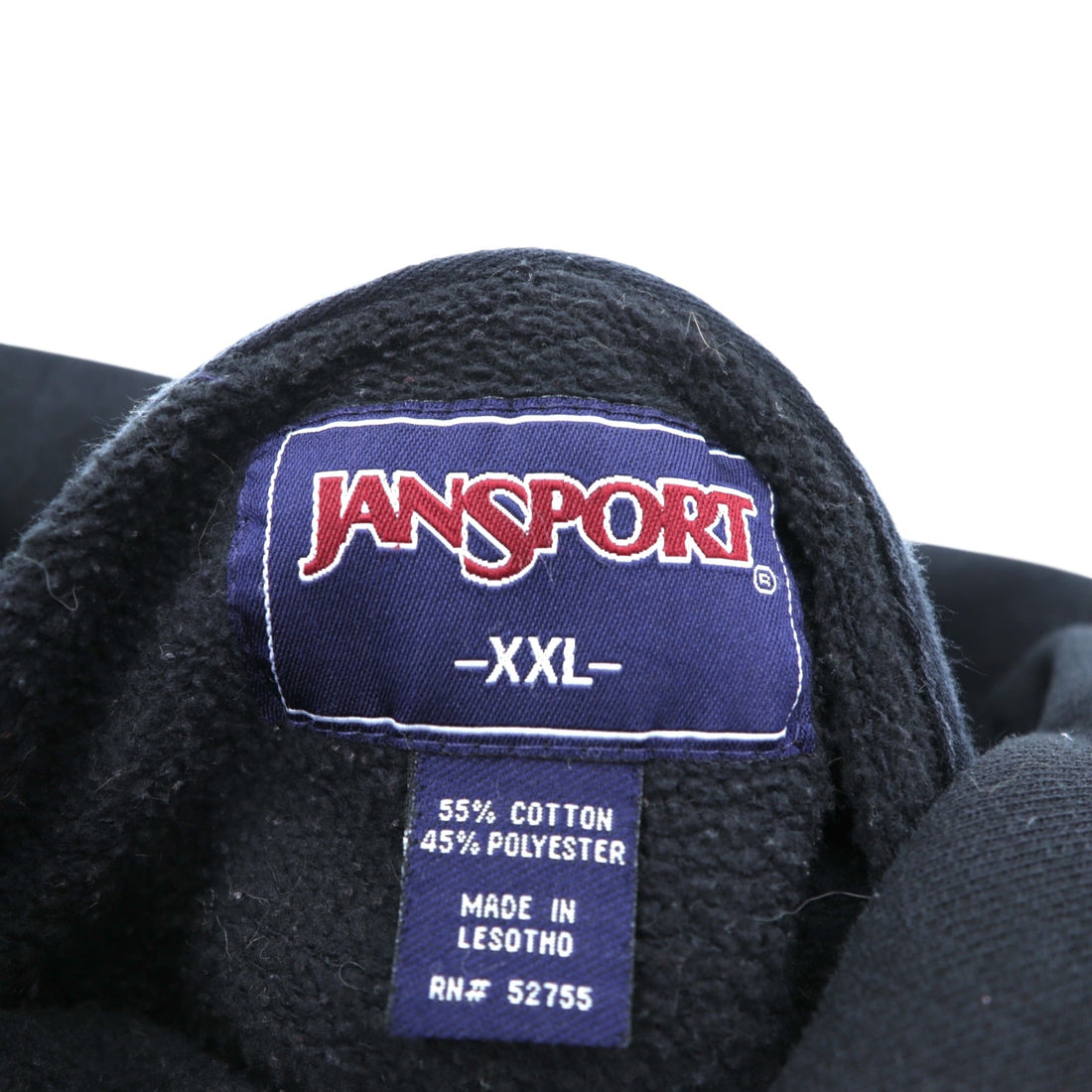 JANSPORT College Print Hoodie, XL, Black Cotton, Big Size, St. Petersburg