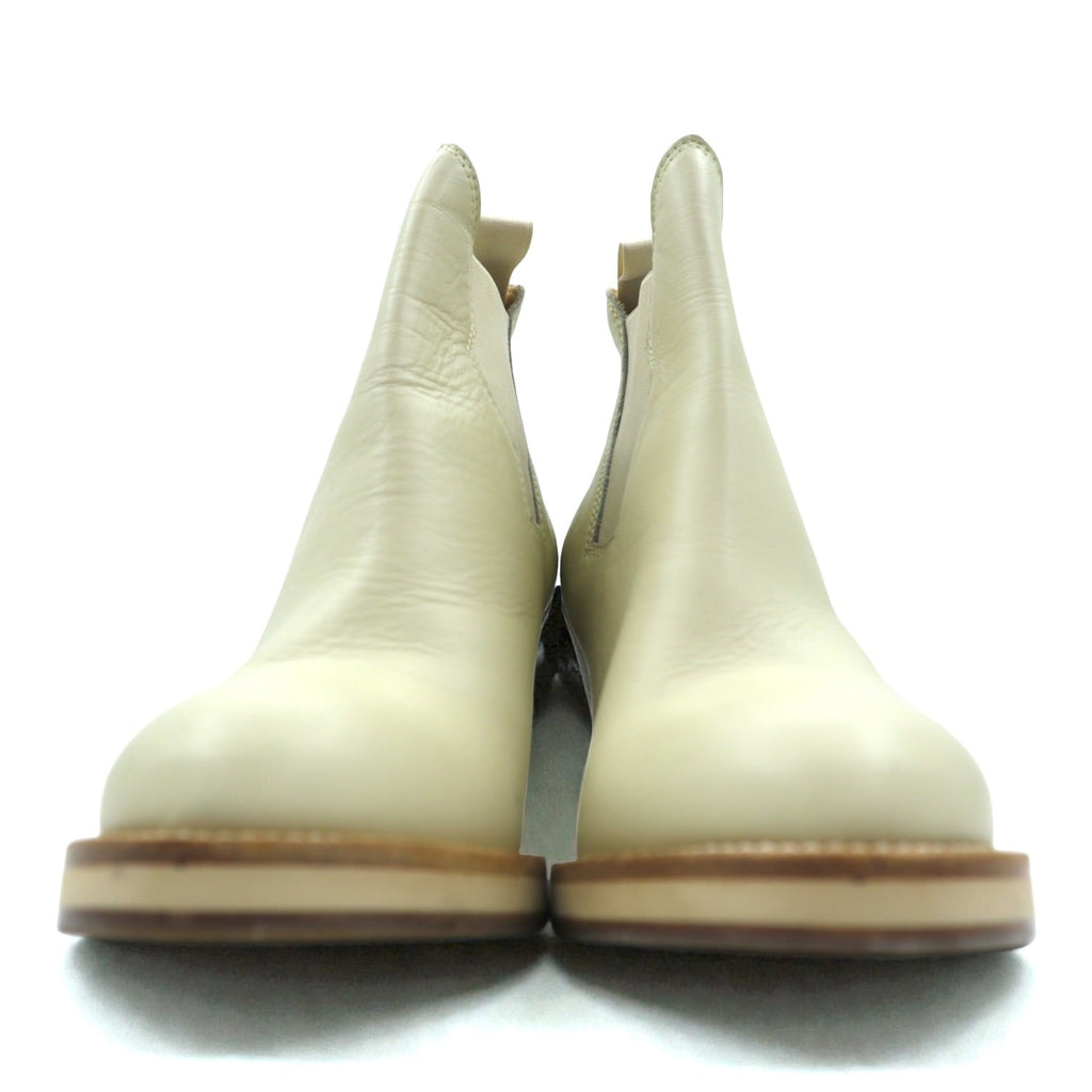 Acne イタリア製 サイドゴア ヒールブーツ ブーティ 24cm ベージュ レザー 本革 Acne Studios 旧ロゴ