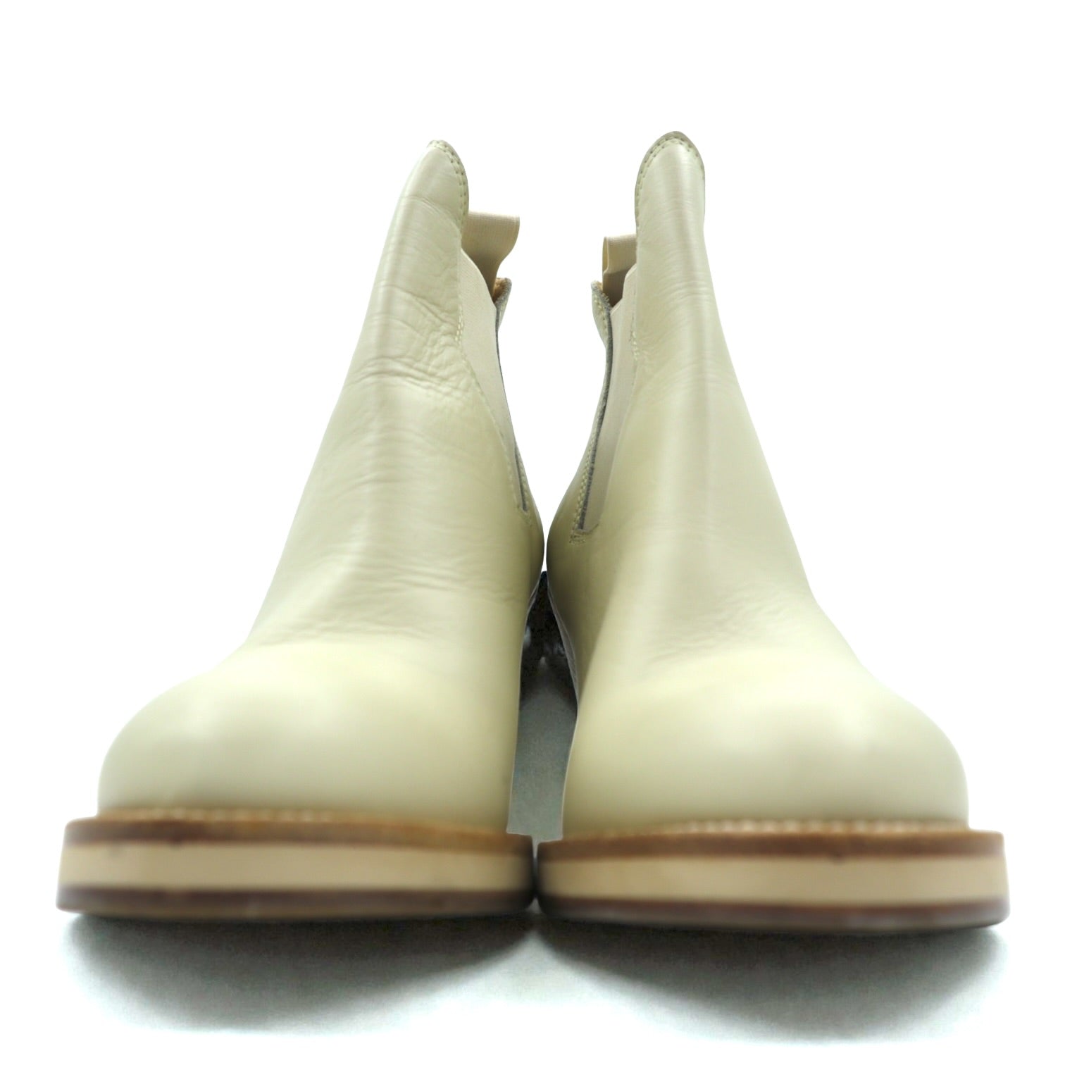 Acne イタリア製 サイドゴア ヒールブーツ ブーティ 24cm ベージュ レザー 本革 Acne Studios 旧ロゴ