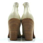 Acne イタリア製 サイドゴア ヒールブーツ ブーティ 24cm ベージュ レザー 本革 Acne Studios 旧ロゴ