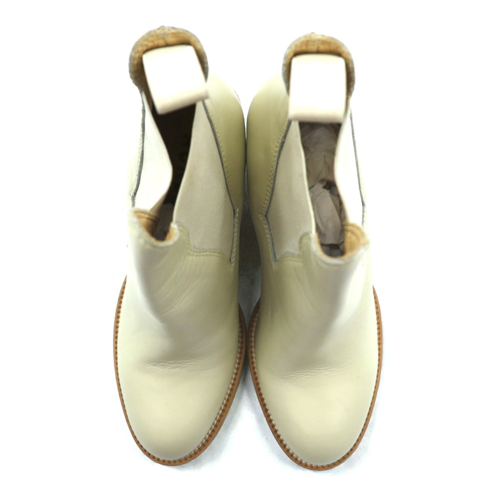 Acne イタリア製 サイドゴア ヒールブーツ ブーティ 24cm ベージュ レザー 本革 Acne Studios 旧ロゴ