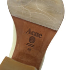 Acne イタリア製 サイドゴア ヒールブーツ ブーティ 24cm ベージュ レザー 本革 Acne Studios 旧ロゴ