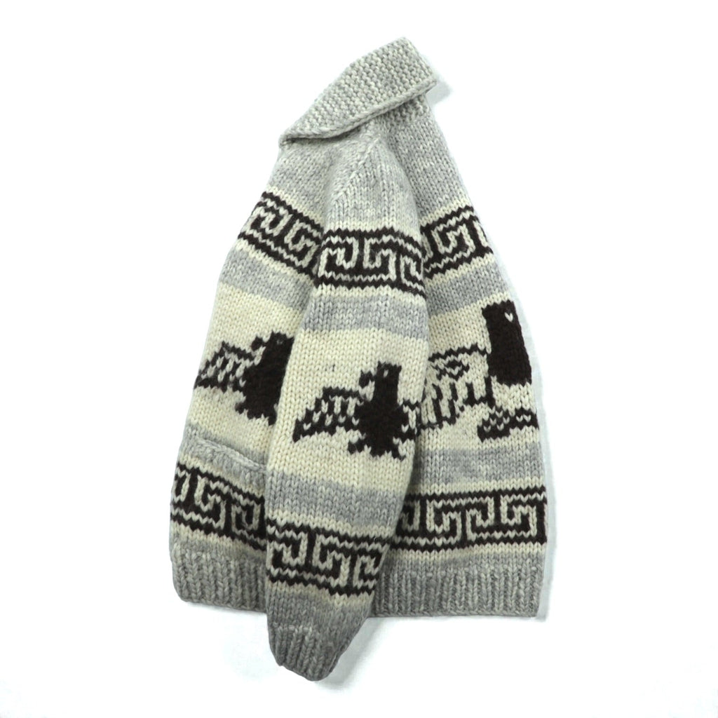 CANADIAN SWEATER 90年代 カナダ製 ヴィンテージ カウチンニット L ウール  サンダーバード ジップアップ カーディガン