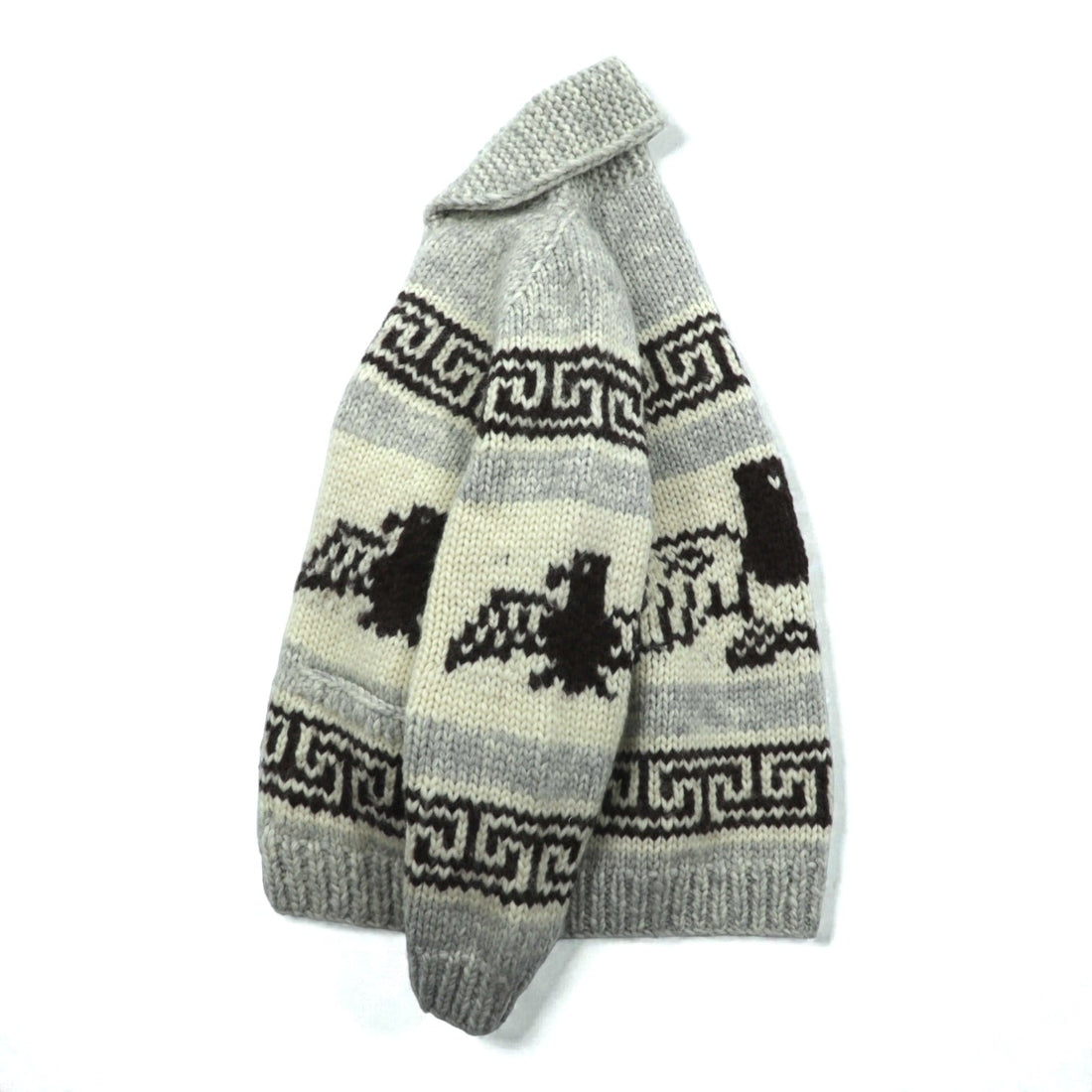 CANADIAN SWEATER 90年代 カナダ製 ヴィンテージ カウチンニット L ウール  サンダーバード ジップアップ カーディガン