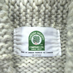 CANADIAN SWEATER 90年代 カナダ製 ヴィンテージ カウチンニット L ウール  サンダーバード ジップアップ カーディガン