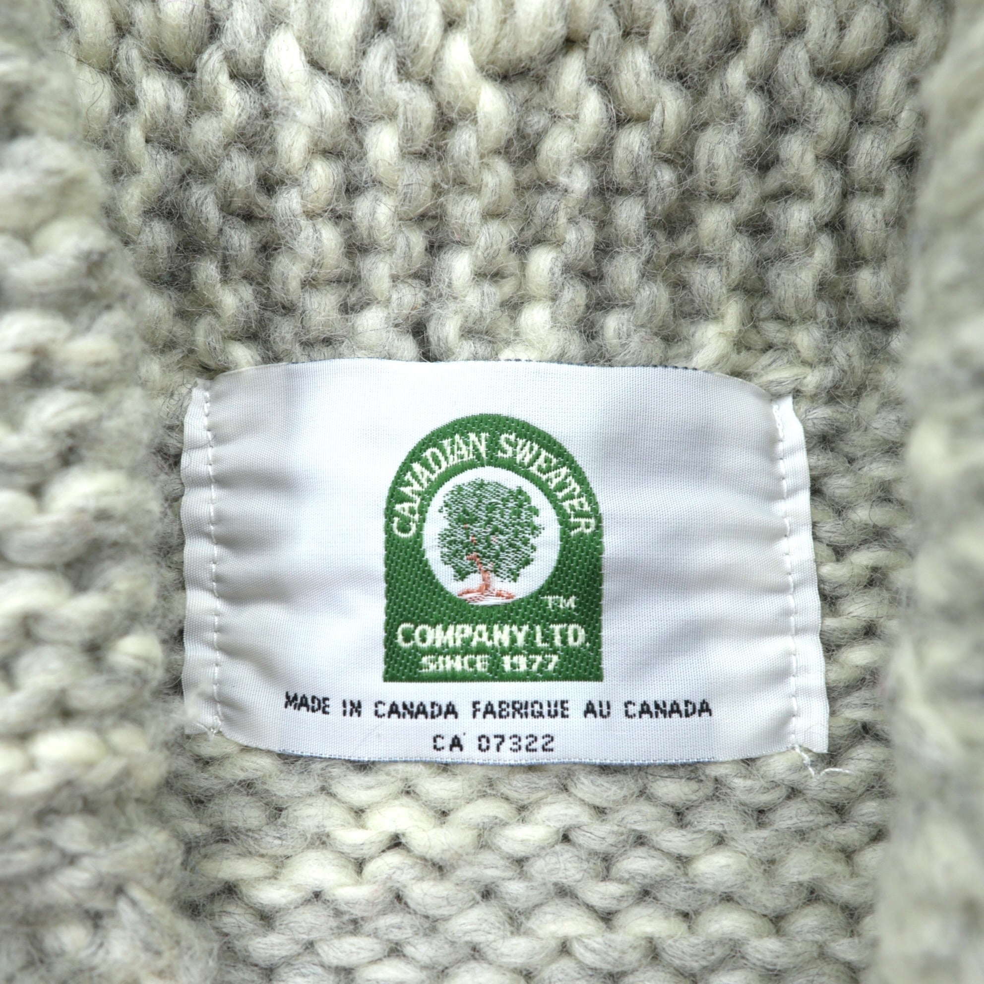 CANADIAN SWEATER 90年代 カナダ製 ヴィンテージ カウチンニット L ウール  サンダーバード ジップアップ カーディガン