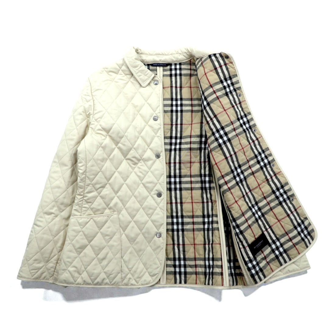 BURBERRY 英国製 キルティングジャケット M ベージュ 裏地 ノバチェック イギリス製