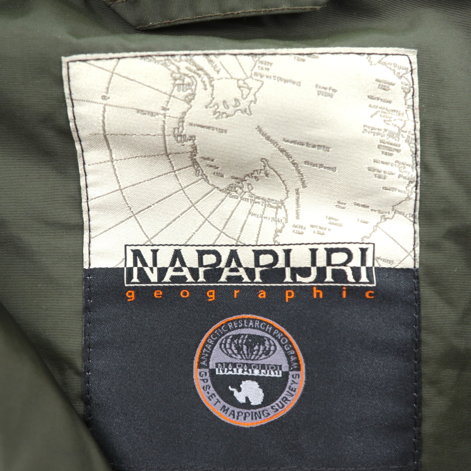 NAPAPIJRI ハーフジップ アノラックパーカー XL カーキ 中綿 ドローコード サイドジップ スリット Rainforest Jacket N0YGU0