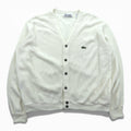 IZOD LACOSTE 70年代 USA製 ヴィンテージ アクリル ニット カーディガン L ホワイト 糸巻タグ ILGWUタグ UNION MADE