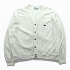 IZOD LACOSTE 70年代 USA製 ヴィンテージ アクリル ニット カーディガン L ホワイト 糸巻タグ ILGWUタグ UNION MADE