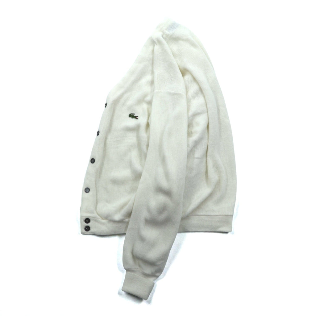 IZOD LACOSTE 70年代 USA製 ヴィンテージ アクリル ニット カーディガン L ホワイト 糸巻タグ ILGWUタグ UNION MADE