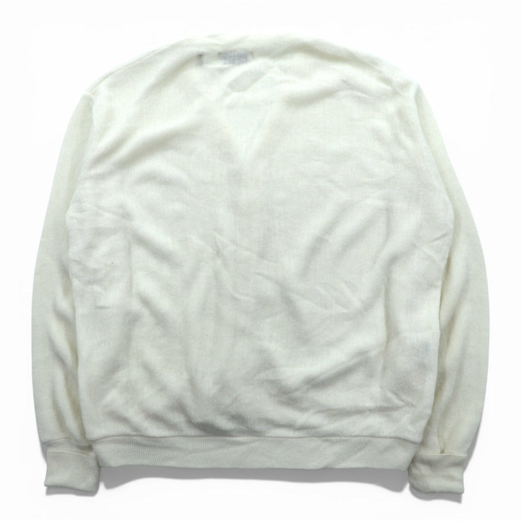 IZOD LACOSTE 70年代 USA製 ヴィンテージ アクリル ニット カーディガン L ホワイト 糸巻タグ ILGWUタグ UNION MADE